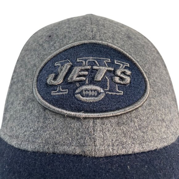 New Era EK Collection NY Jets NFL Wool Blend Baseball Cap Gray & Navy New Size S - Picture 6 of 11